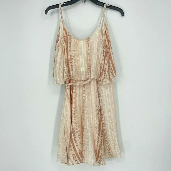 The Jetset Diaries Dress Women's Sz XS Brown Halcyon Floral Sleeveless Wrap Mini - Picture 2 of 9